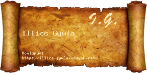 Illics Gyula névjegykártya